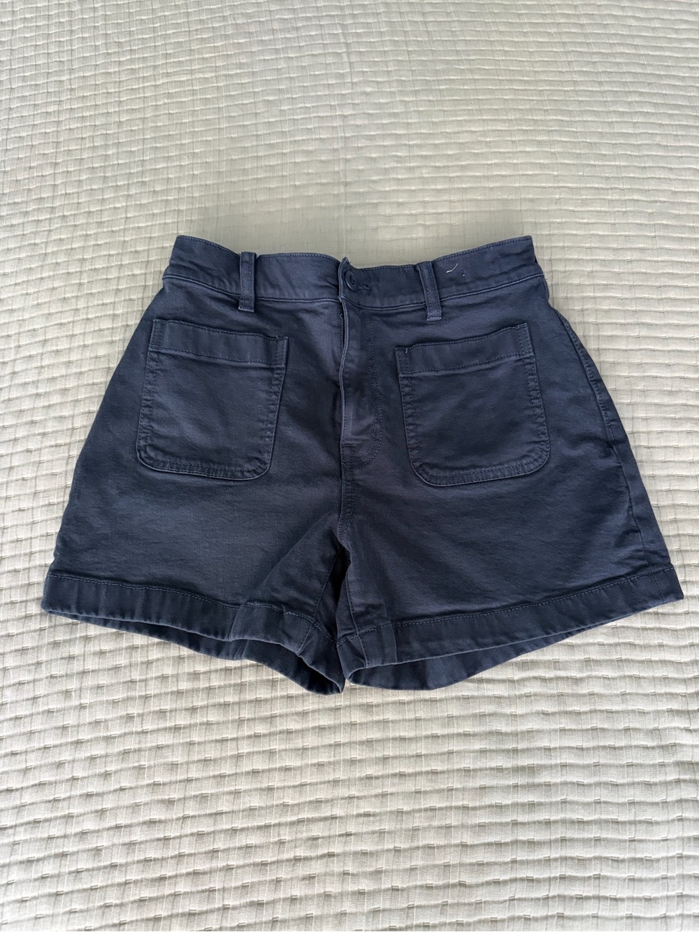 Madewell Navy High-Rise Sailor Shorts
